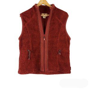 Woolrich Shearling Vest Women's Black Cherry Sherpa Zip Up Size Small